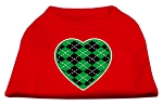 Mirage Pet Products Green Screen Print Dog Shirt Argyle Heart