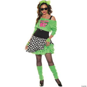 women-s-totally-awesome-costume-extra-largeur30136xl.jpg Totally Awesome Women's 80s Costume - Retro Dress & Rockin' Tee